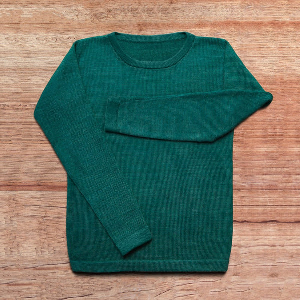 Sweater made of baby alpaca wool in the color emerald