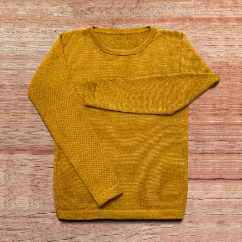 Sweater made of baby alpaca wool in the color mustard